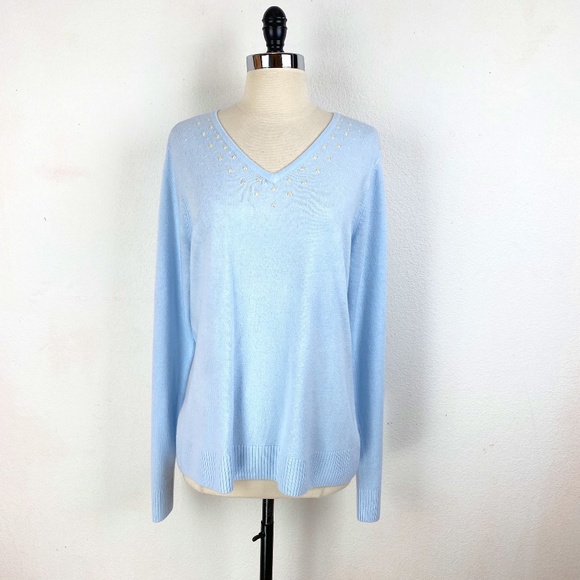 Karen Scott Sweaters Karen Scott Sweater Light Blue Long Sleeve